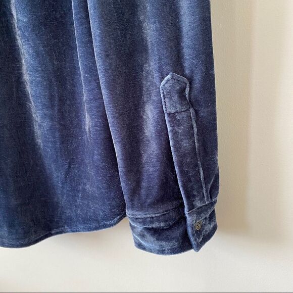 Umgee-Crushed Velvet Button Down Long Sleeve - Picture 6 of 9